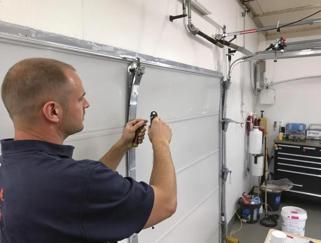 Before and after garage door dent repair by Palm Harbor Garage Door Repair in Palm Harbor