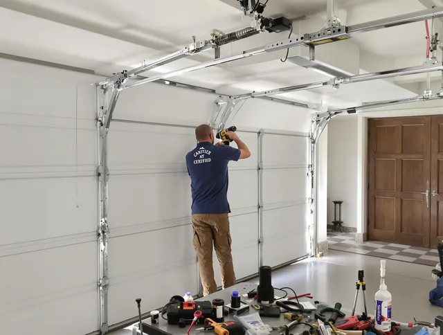 Palm Harbor Garage Door Repair certified technician performing precision garage door repair in Palm Harbor