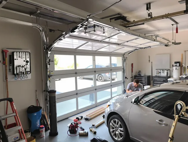 Garage door noise reduction service by Palm Harbor Garage Door Repair in Palm Harbor